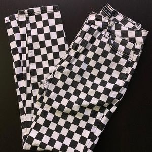 Checkered Skinny Jeans